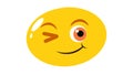 Playful winking emoji face, friendly and mischievous digital expression, vector design Generative AI Royalty Free Stock Photo