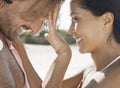 Playful Young Couple On Beach