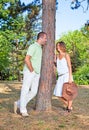 Playful young love couple having fun Royalty Free Stock Photo