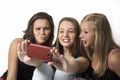 Playful Young Teenager Girls doing a group selfie Royalty Free Stock Photo