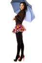 Playful young woman with umbrella Royalty Free Stock Photo