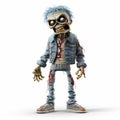 Playful Zombie: A Luminous 3d Character With Punk Attitude