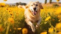 playfully golden retriever dog