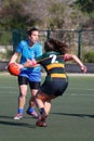 Rugby women match playgame vertical