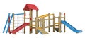 Playground apparatus with slides