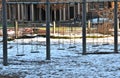 Playground in Central Park, Manhattan, NYC in winter Royalty Free Stock Photo