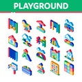 Playground Children Isometric Icons Set Vector Royalty Free Stock Photo