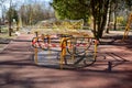 A playground for children outdoors during quarantine. Coronavirus epidemic