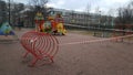 Playground in the city during the coronavirus epidemic