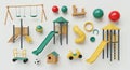Playground Clipart Elements Arranged Overhead Royalty Free Stock Photo