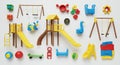 Playground Clipart Elements Arranged Overhead Royalty Free Stock Photo