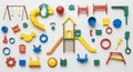 Playground Clipart Elements Arranged Overhead Royalty Free Stock Photo