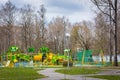 The playground is closed by a signal tape COVID 19