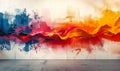 Playground for creativity: Energetic abstract art splashes across a wall