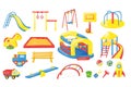 Playground equipment vector summer set Royalty Free Stock Photo