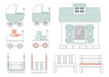 Playground furniture and Toys icons