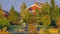 Playground and homes in sunny Daybreak Utah Royalty Free Stock Photo