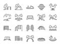 Playground Icon Set. Included Icons As Kids Outdoor Toy, Sandbox, Children Parks, Slide, Monkey Bar, Dome Climber, Jungle Gym And