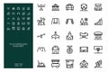 Playground Icon Set With Line Style. Royalty Free Stock Photo