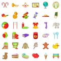 Playground icons set, cartoon style Royalty Free Stock Photo