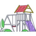 Playground isolated child play area vector icon