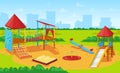 Playground for Kids Cityscape, City Yard Park Royalty Free Stock Photo