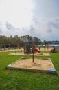 Playground by a lake