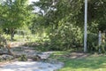 Playground littered with storm damage