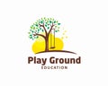 Playground logo design concept for Kids Education logo template Royalty Free Stock Photo
