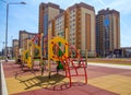 Playground at the new residential complex in the city of Voronezh