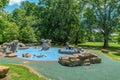 Playground with outdoor themed structures Royalty Free Stock Photo