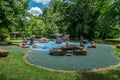 Playground with outdoor themed structures Royalty Free Stock Photo