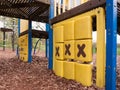 A playground park child`s toy of crossed and zeros with three x