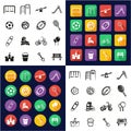 Playground or Park Icons All in One Icons Black Royalty Free Stock Photo