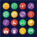 Playground or Park Icons Flat Design Circle Royalty Free Stock Photo