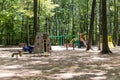 Playground park named Parc De Grandpre located at Sorel-Tracy city in the province of Quebec in Canada