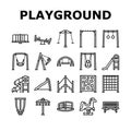 playground park outdoor play icons set vector Royalty Free Stock Photo