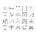 playground park outdoor play icons set vector Royalty Free Stock Photo