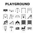 playground park outdoor play icons set vector Royalty Free Stock Photo