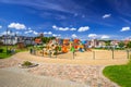 Playground park on riverbanks of Vistula river in Tczew