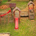 Playground playpark in fall autumn season.