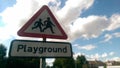 Playground road sign