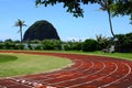 The playground runway beside the small mountain Royalty Free Stock Photo