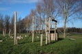 Playground with several water play tools and pull ferry over ditch in the public park Hitland in Capelle aan den IJssel in the Net