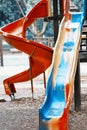 Playground slide and children`s area