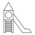 Playground slide icon. Outline vector symbol isolated on white background Royalty Free Stock Photo