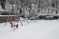 Playground in the snow