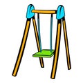 Playground swing icon, icon cartoon