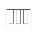 Playground swings icon, flat design