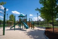 playground with swings, slides, and jungle gyms for children to play on Royalty Free Stock Photo